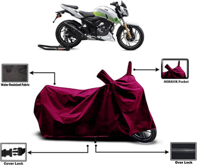 SK AUTO Two Wheeler Cover for TVS(Apache RTR 200 Fi E100, Maroon)