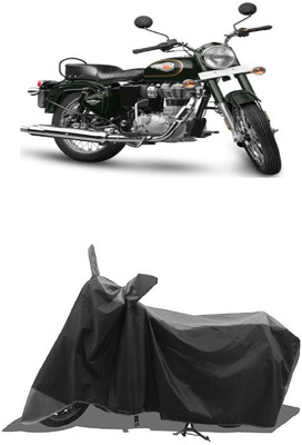 SUGASHRI Waterproof Two Wheeler Cover for Royal Enfield(Standardv BS6, Grey, Black)