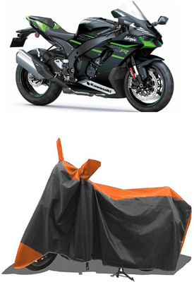 SUGASHRI Waterproof Two Wheeler Cover for Kawasaki(Ninja ZX-10R BS6, Orange, Black)