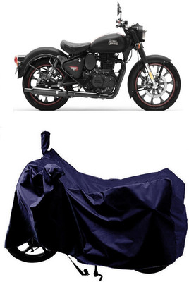 SUGASHRI Waterproof Two Wheeler Cover for Royal Enfield(Classic Stealth Black, Blue)