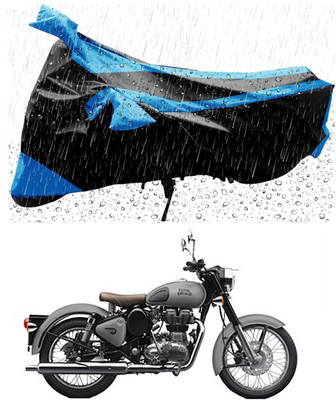 Mdstar Waterproof Two Wheeler Cover for Royal Enfield(Classic Gunmetal, Blue, Black)