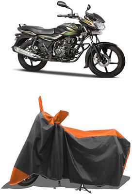 SUGASHRI Waterproof Two Wheeler Cover for Bajaj(Discover 100 DTS-i, Orange, Black)