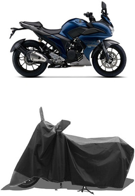SUGASHRI Waterproof Two Wheeler Cover for Yamaha(Fazer, Grey, Black)