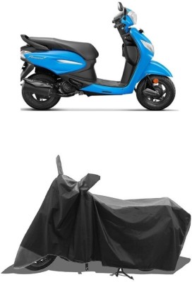 SUGASHRI Waterproof Two Wheeler Cover for Hero(Pleasure Plus, Grey, Black)