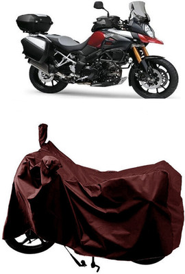 SUGASHRI Waterproof Two Wheeler Cover for Suzuki(V Strom 1000, Maroon)