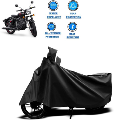 CODOKI Two Wheeler Cover for Royal Enfield(Classic 350, Black)