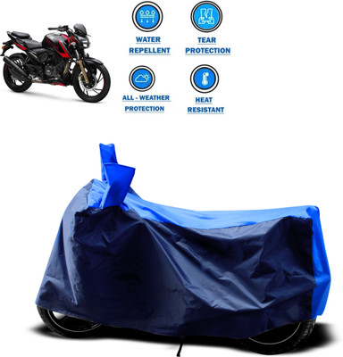 GOSHIV-car and bike accessories Two Wheeler Cover for TVS(Apache RTR 200, Blue)