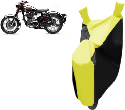 SK AUTO Two Wheeler Cover for Royal Enfield(Classic 500, Yellow, Black)