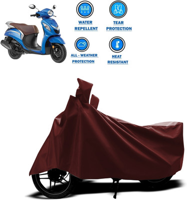 PAGORA Waterproof Two Wheeler Cover for Yamaha(Fascino, Maroon)