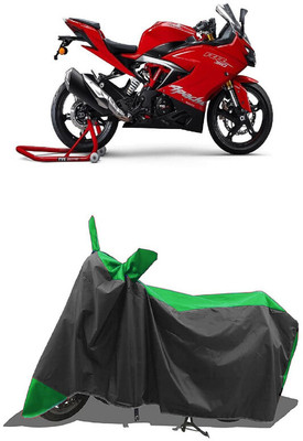 SUGASHRI Waterproof Two Wheeler Cover for TVS(Apache RTR 310 BS6, Green, Black)