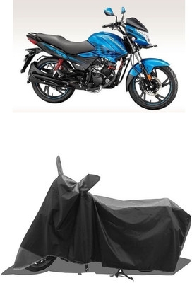 SUGASHRI Waterproof Two Wheeler Cover for Hero(Glamour Programmed FI BS6, Grey, Black)