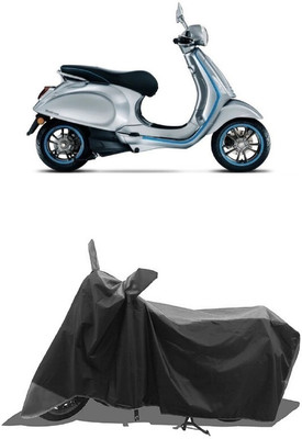 SUGASHRI Waterproof Two Wheeler Cover for Vespa(Piaggio Elettrica, Grey, Black)