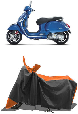 SUGASHRI Waterproof Two Wheeler Cover for Vespa(GTS 300 BS6, Orange, Black)