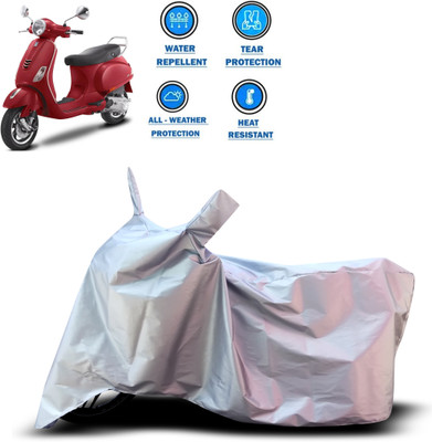 CODOKI Two Wheeler Cover for Piaggio(Vespa VXL 125, Silver)