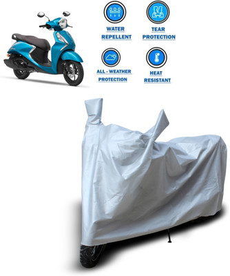 CODOKI Two Wheeler Cover for Yamaha(Fascino 125 FI, Silver)