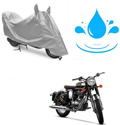 SK AUTO Waterproof Two Wheeler Cover for Royal Enfield(Classic Chrome, Silver)
