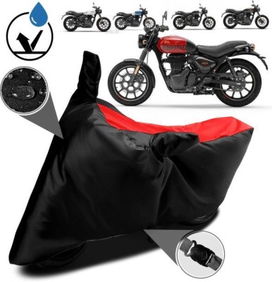 MMSSTAR Waterproof Two Wheeler Cover for Royal Enfield(Hunter 350, Black, Red)