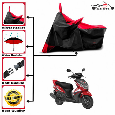 SK AUTO Two Wheeler Cover for Yamaha(Ray Z BS6, Red, Black)