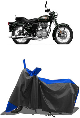 SUGASHRI Waterproof Two Wheeler Cover for Royal Enfield(Standardv, Blue, Black)