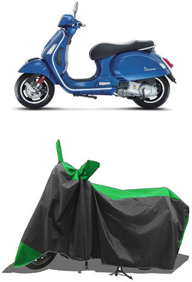 SUGASHRI Waterproof Two Wheeler Cover for Vespa(GTS 300 BS6, Green, Black)