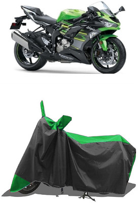 SUGASHRI Waterproof Two Wheeler Cover for Kawasaki(Ninja ZX-6R, Green, Black)