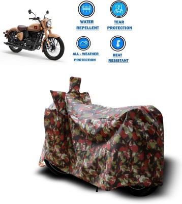 GOSHIV-car and bike accessories Two Wheeler Cover for Royal Enfield(Classic 350 Signals, Red)