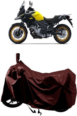 SUGASHRI Waterproof Two Wheeler Cover for Suzuki(V-Strom 650 XT, Maroon)