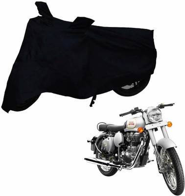 SK AUTO Waterproof Two Wheeler Cover for Royal Enfield(Classic 350, Black)