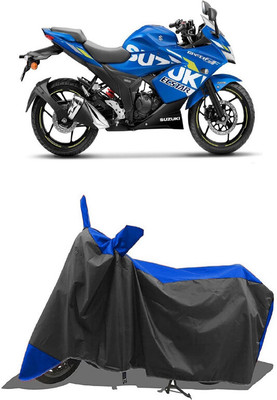 SUGASHRI Waterproof Two Wheeler Cover for Suzuki(Gixxer Special Edition BS6, Blue, Black)