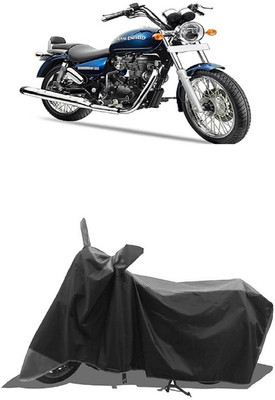 SUGASHRI Waterproof Two Wheeler Cover for Royal Enfield(Thunderbird 350, Grey, Black)