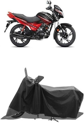 SUGASHRI Waterproof Two Wheeler Cover for Hero(Glamour FI, Grey, Black)