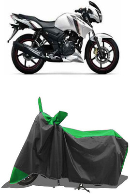 SUGASHRI Waterproof Two Wheeler Cover for TVS(Apache 150, Green, Black)