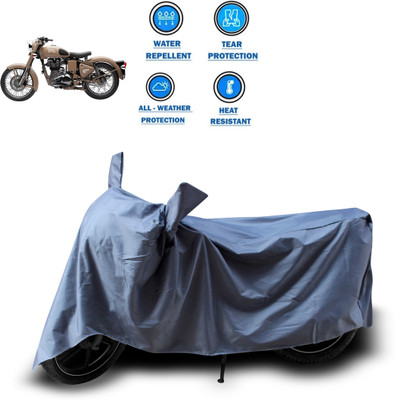 CODOKI Two Wheeler Cover for Royal Enfield(Classic Desert Storm, Grey)
