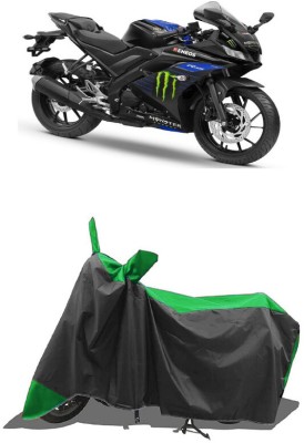 SUGASHRI Waterproof Two Wheeler Cover for Yamaha(YZF R15 V3 Moto GP Edition BS6, Green, Black)