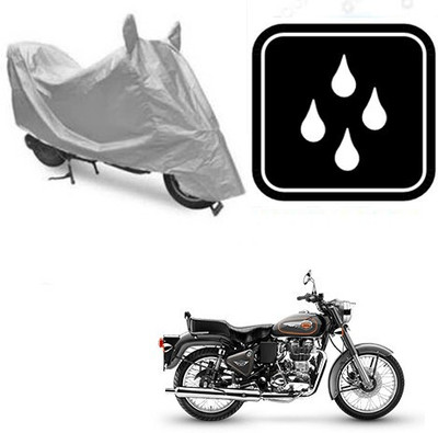 SK AUTO Waterproof Two Wheeler Cover for Royal Enfield(Bullet 500, Silver)
