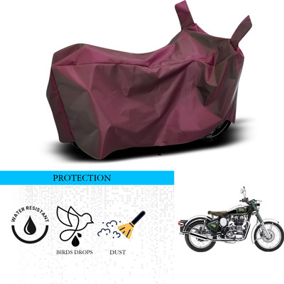 ANTHUB Waterproof Two Wheeler Cover for Royal Enfield(Classic Chrome, Maroon)