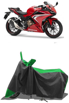 SUGASHRI Waterproof Two Wheeler Cover for Honda(CBR500R BS6, Green, Black)