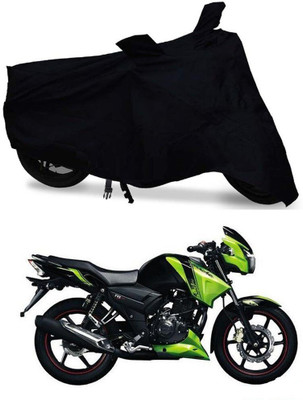DeepShakshi AUTOMOTIVE Waterproof Two Wheeler Cover for TVS(Apache 150, Black)