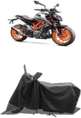 SUGASHRI Waterproof Two Wheeler Cover for KTM(390 Duke BS6, Grey, Black)