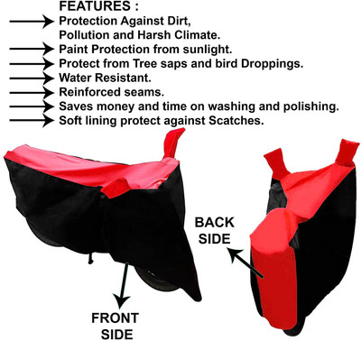 AutoGalaxy Two Wheeler Cover for TVS(Scooty Pep+ BS6, Red, Black)