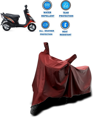 CODOKI Waterproof Two Wheeler Cover for TVS(Scooty Streak, Maroon)