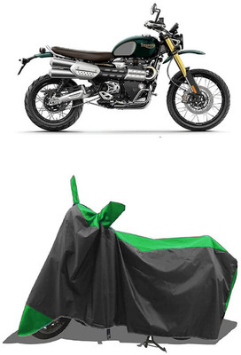 SUGASHRI Waterproof Two Wheeler Cover for Triumph(Scrambler 1200, Green, Black)