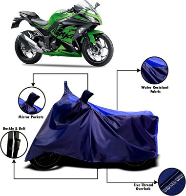 MMSSTAR Waterproof Two Wheeler Cover for Kawasaki(Ninja 300, Blue)