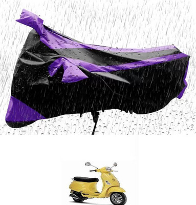 RONISH Waterproof Two Wheeler Cover for Piaggio(Vespa LX, Purple, Black)