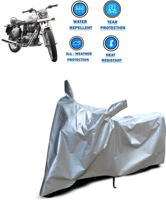 CODOKI Two Wheeler Cover for Royal Enfield(Bullet 350, Silver)