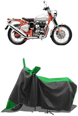 SUGASHRI Waterproof Two Wheeler Cover for Royal Enfield(Bullet Trials 500, Green, Black)