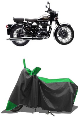 SUGASHRI Waterproof Two Wheeler Cover for Royal Enfield(Classic Chrome, Green, Black)