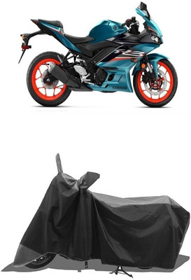 SUGASHRI Waterproof Two Wheeler Cover for Yamaha(YZF R3 BS6, Grey, Black)