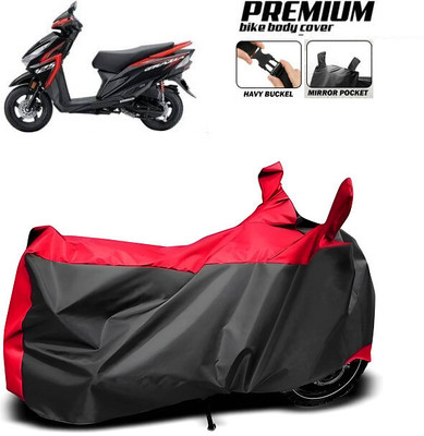 SK AUTO Waterproof Two Wheeler Cover for Universal For Bike(Grazia, Red, Black)