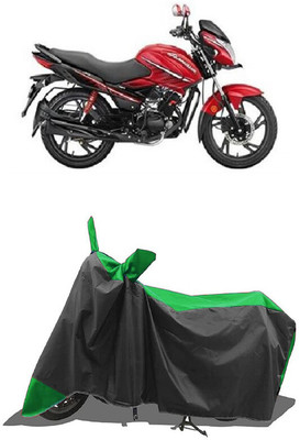 SUGASHRI Waterproof Two Wheeler Cover for Hero(Glamour i3s BS6, Green, Black)